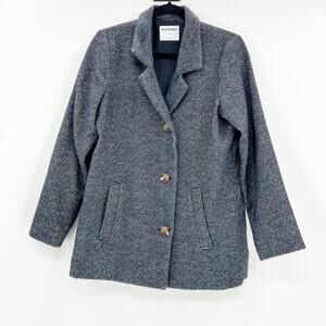 Old Navy Black and White Striped Pea Coat XS